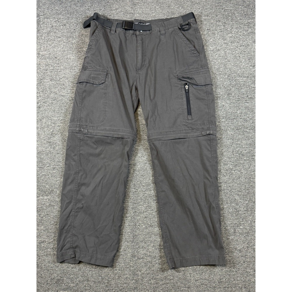 BC Clothing Pants Mens XLx30 Dark Gray Convertible Cargo Zip Off Hiking Outdoor